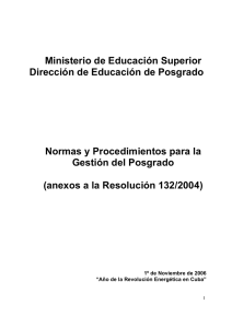 Ministerio de Educación Superior Dirección de Educación de