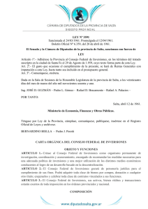 LEY Nº 3591 Sancionada el 24/03/1961. Promulgada el 12/04/1961