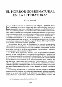 EL HORROR SOBRENATURAL EN LA LITERATURA*