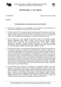 Enmiendas de Bonn y de Gaborone al texto de la Convención