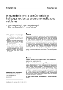 Inmunodeficiencia común variable: hallazgos recientes sobre