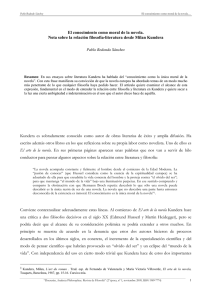 El conocimiento como moral de la novela. Nota sobre la relación