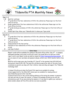 Tildenville PTA Monthly News