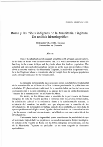 Roma y las tribus indigenas de la Mauritania Tingitana. Un análisis