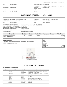 N°: 10147 ORDEN DE COMPRA COMPRAS GET Dorotea