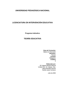 Teoría educativa - Licenciatura en Intervención Educativa