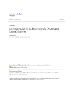 La Enfermedad En La HistoriografÃŁa De AmÃ©rica Latina Moderna