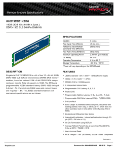 Memory Module Specifications KHX13C9B1K2/16