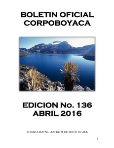 BOLETIN OFICIAL CORPOBOYACA EDICION No. 136 ABRIL 2016