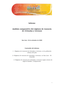 Análisis comparativo del régimen de tenencia de viviendas