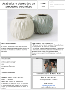 Acabados y decorados en productos cerámicos