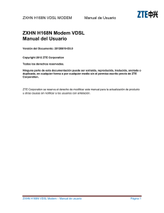 ZXHN H168N Modem VDSL Manual del Usuario