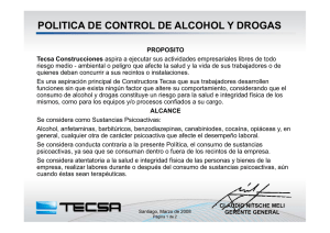 politica de control de alcohol y drogas