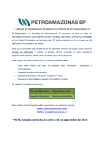 listado de proveedores de bienes calificados en petroamazonas ep