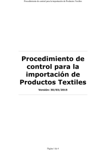 Procedimiento de control para la importación de Productos Textiles