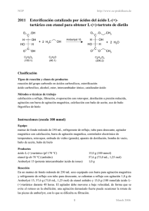 2011 Esterificación catalizada por ácidos del ácido L-(+)