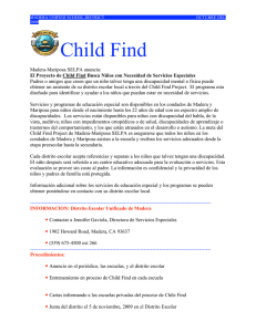 Child Find in Spanish - Madera Unified School District