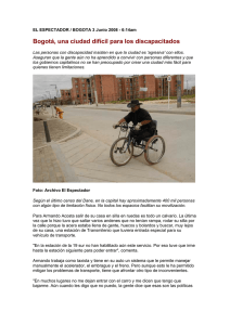 Bogotá, una ciudad difícil para los discapacitados