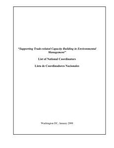 “Supporting Trade-related Capacity Building in Environmental