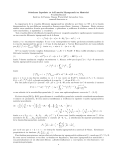 Soluciones Especiales de la Ecuación Hipergeométrica Matricial