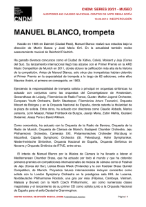 Biografía Manuel Blanco - Centro Nacional de Difusión Musical