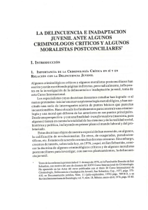 La delincuencia e inadaptación juvenil ante algunos criminólogos