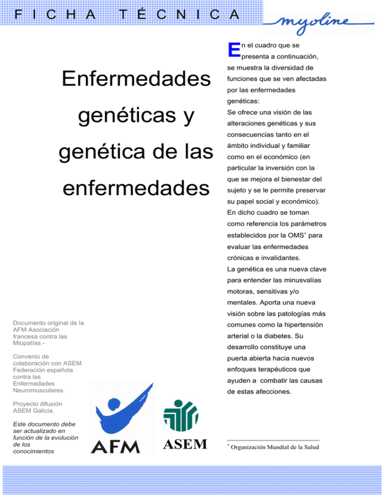 Enfermedades genéticas y genética de las