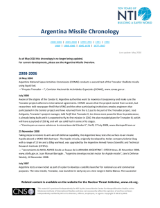 Argentina Missile Chronology