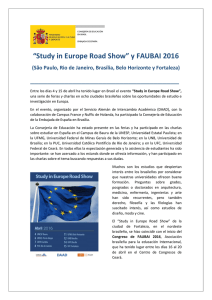“Study in Europe Road Show” y FAUBAI 2016