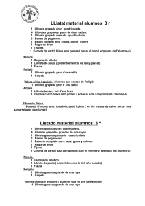 LL istat material alumnes 3 r L istado material