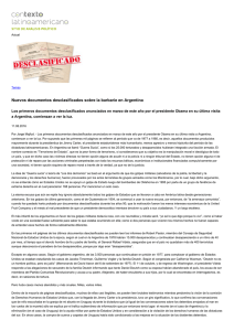 Nuevos documentos desclasificados sobre la barbarie en Argentina