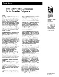 Page 1 Usos Del Permiso Almacenaje De los Desechos Peligrosos