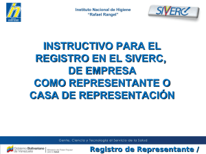 Instructivo para el Registro de Empresas SIVERC