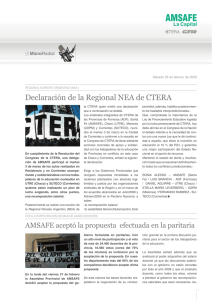 Declaración de la Regional NEA de CTERA