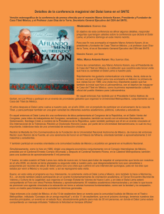 Detalles de la conferencia magistral del Dalai lama en