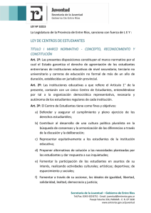 Ley Provincial de Centros de Estudiantes