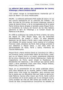La editorial Moll publica dos epistolarios de Llorenç Villalonga y