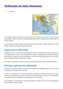 Unificación de Italia (Resumen)