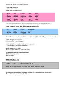 Infinitive and Gerund after verbs/expressions TO +