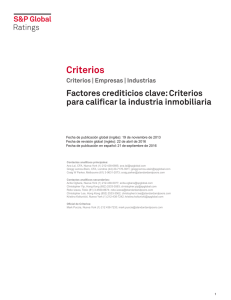 Standard and Poor`s Criterios | Empresas | Industrias Factores