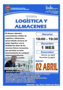 logística y almacenes - Universidad Nacional de San Agustin
