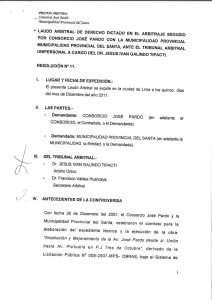 exocEso ~Pm u .., Consorcio _losé Tardo `Municipalidad (Provincial