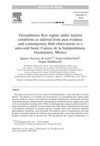 Groundwater flow regime under natural conditions as
