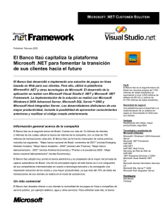 El Banco Itaú capitaliza la plataforma Microsoft .NET para fomentar