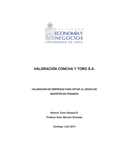 VALORACIÓN CONCHA Y TORO S.A.