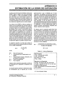 APÉNDICE o ESTIMACIÓN DE LA DOSIS DE EXPOSICIÓN