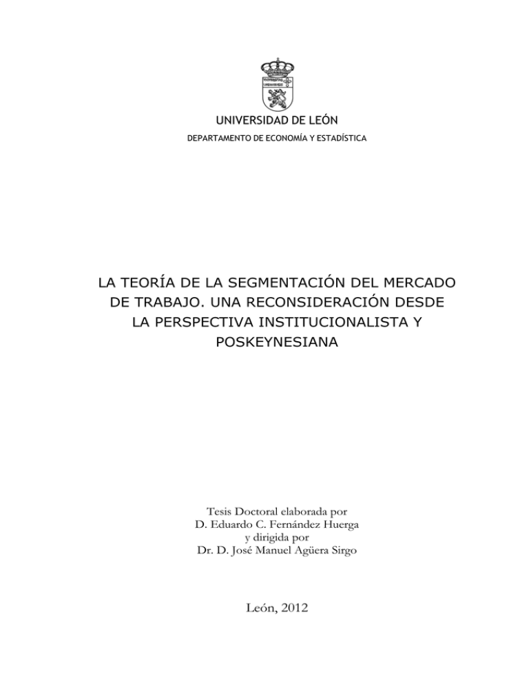 LA TEORÍA DE LA SEGMENTACIÓN DEL MERCADO DE TRABAJO