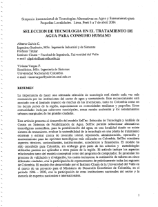 Simposio Internacional de Tecnologías Alternativas en Agua y