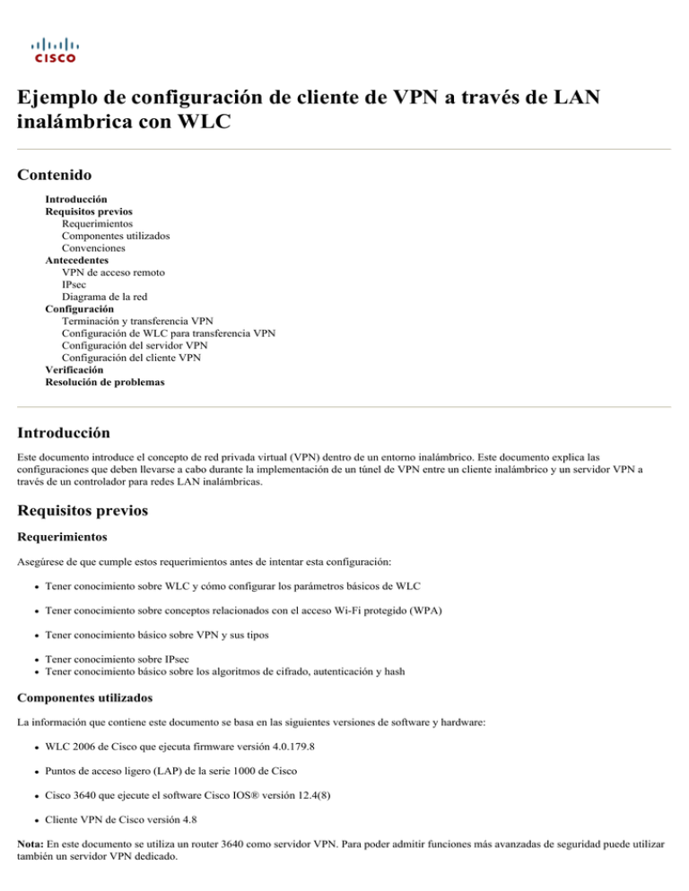 Ejemplo De Configuración De Cliente De VPN A Través De LAN