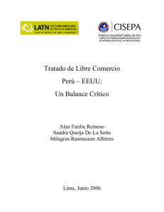 Tratado de Libre Comercio Perú – EEUU: Un Balance Crítico